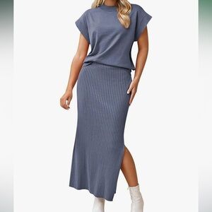 Sweater top and skirt set